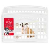 IRIS USA Dog Playpen with Door, 24  4 Panel