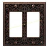 5ct Filigree 2-Gang Rocker Wall Plate - Aged Bronz