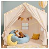 Little Dove Kids Tent with Star Lights Cream