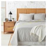 Hearth & Hand 3pc King Linen Duvet Set, Gray