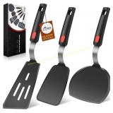Hotec Silicone Spatula Turner, 3 Pack