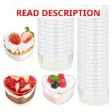 30 Pack 5 oz Heart Dessert Cups with Lids