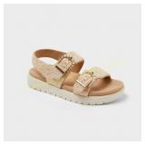 Cat & Jack Toddler Sandals Tan Sequen? Sz 7