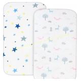 Muslin Bassinet Sheets 2 Pack for AMKE 3-in-1