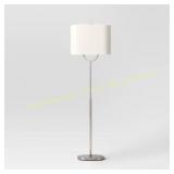 Modern Ring Floor Lamp, Brushed Nickel Finish