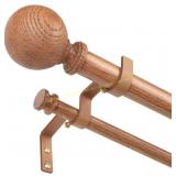 Wood Double Curtain Rods 36-88: Dual Rods