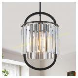 Black Crystal Pendant Light for Dining Room