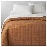 Casaluna King Linen Blend Quilt Warm Brown