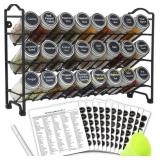 SWOMMOLY Spice Rack Organizer with Jars Set