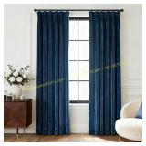 Navy Blue Velvet Curtains 2 Panel Set 40x92