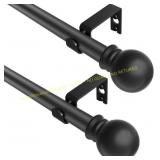 Black Curtain Rods 2-Pack, 31"-46" 5/8" rods