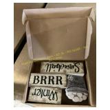 Wooden Christmas Tray Centerpiece Decor