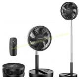 TriPole 8" Folding Floor Fan, 8000mAh Battery