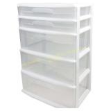 HOMZ 5-Tier Drawer Tower Clear Storage Cart