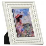 Gray Rope Trim 4x6 Frame, Wood, Glass