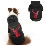 SCENEREAL Christmas Dog Sweater with Hood L
