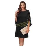 RUMIA Womens Cocktail Dress Flutter Sleeve