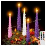 5 Pcs Flameless Advent Candles with Remote