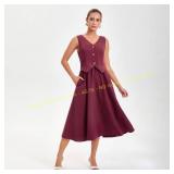 A New Day Women's Waistcoat Dress Wine Red XS