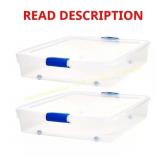 Homz 56-Quart Underbed Clear Latching, 2-Pack