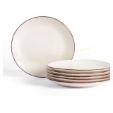 10.5' Ceramic Dinner Plates Set of 6, White