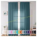 Sheer Curtains 42x96 in Dusty Blue and 3 ct - sili