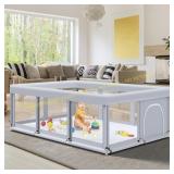 Grey 74x50" Large Baby Playpen Fence