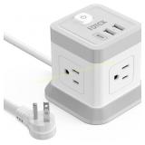 FDTEK USB Power Strip, 4 Outlets, 3 USB-C, 5ft