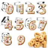 9-Piece 0-9 Number Cookie Cutters, 3" Stainless
