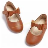 Kiderence Girls Flat Mary Jane Shoes LK color red