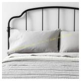 Hearth & Hand quilt: textured stripe, gray - size