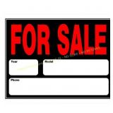 Hillman English Black Auto For Sale Sign 15x21 3ct