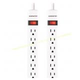 Monster Power Strip 6-Outlet, 2.5 ft White