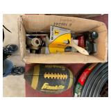 Box contains football and miscellaneous items