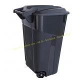 32 Gal Wheeled Trash Can w/ Lid Black