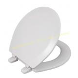 OakBrook Laurel Round White Wood Toilet Seat