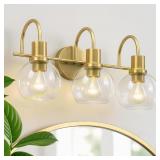 Brushed Brass 3-Light Vanity Sconces