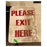 Please exit metal sign