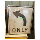 Curve only metal sign