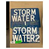 Storm water metal signs