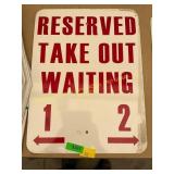 Reserved metal sign