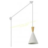Plug-In Pendant Light, White, Adjustable
