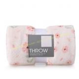 Novelty Recycled Floral Plush Throw Blanket