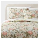 Threshold King Floral Duvet Set, Sage/Pink