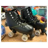 Black Leather Roller Skates Youth 3-6