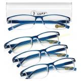 LUFF 4Pcs Anti-Blue-Ray Reading Glasses 1.00x