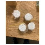 4ct mini glass jars, box of bolts, misc