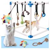 Puppy Play Gym with 8 Toys Indoor Jungle Gym