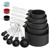 TILUCK Measuring Cups & Spoons Set, Black