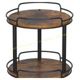 LAMU 10.2" Wood Lazy Susan, 2-Tier Spice Rack